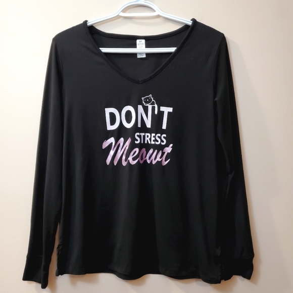 Don't Stress Meowt long sleeve cat skirt - Size S - Picture 1 of 3